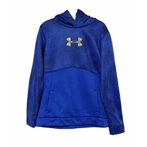 Under Armour Storm Gear Loose Fit Blue Hoodie Logo Hooded Sweatshirt Youth XL